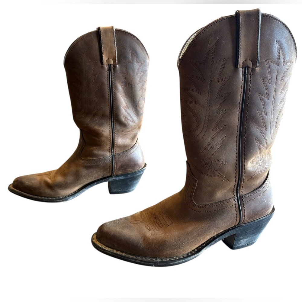 Durango Brown Heeled Boots - Picture 2 of 15
